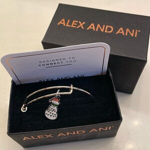NWT Alex and Ani Silver Snowman Bangle
